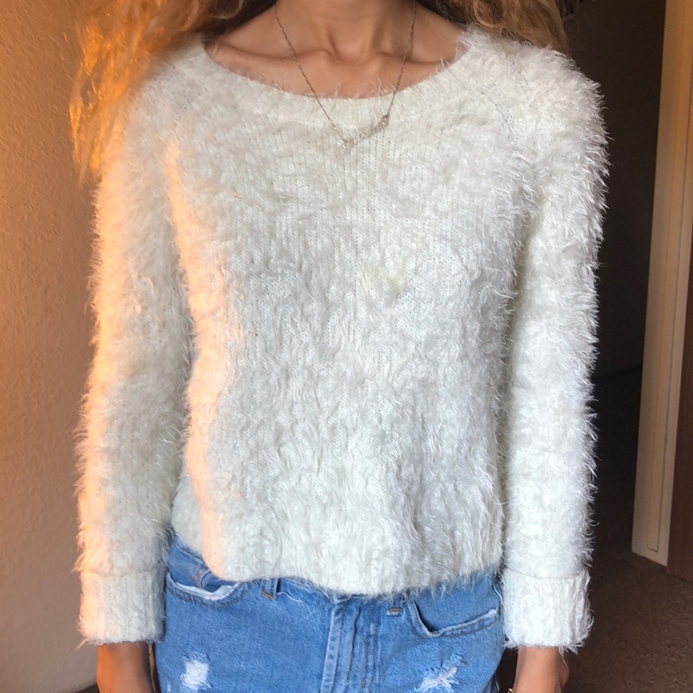 Furry cropped sweater